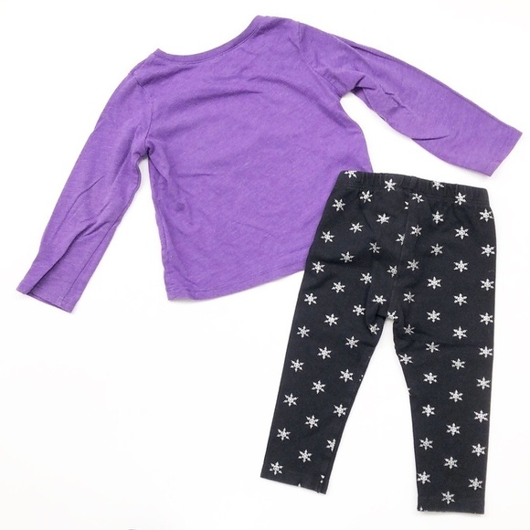 The Children's Place Diva Like My Mama top + snowflake leggings baby girl outfit - Picture 2 of 4